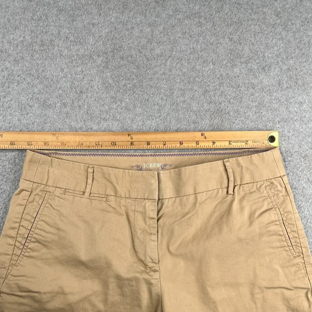 J Crew Stretch Summer Weight Chino Shorts Womens Size 2 Beige Casual